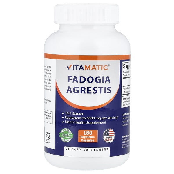 Fadogia Agrestis, 180 Vegetable Capsules (600 mg per Capsule)
