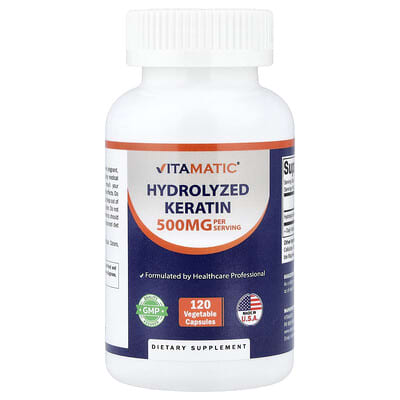 Vitamatic, Hydrolysed Keratin, 120 Veg Capsules (250 mg per Capsule)