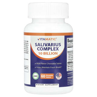 Vitamatic, Salivarius Complex, 10 Billion, 60 Chewable Tablets