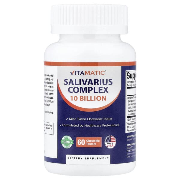 Vitamatic Salivarius Complex, Mint, 60 Chewable Tablets