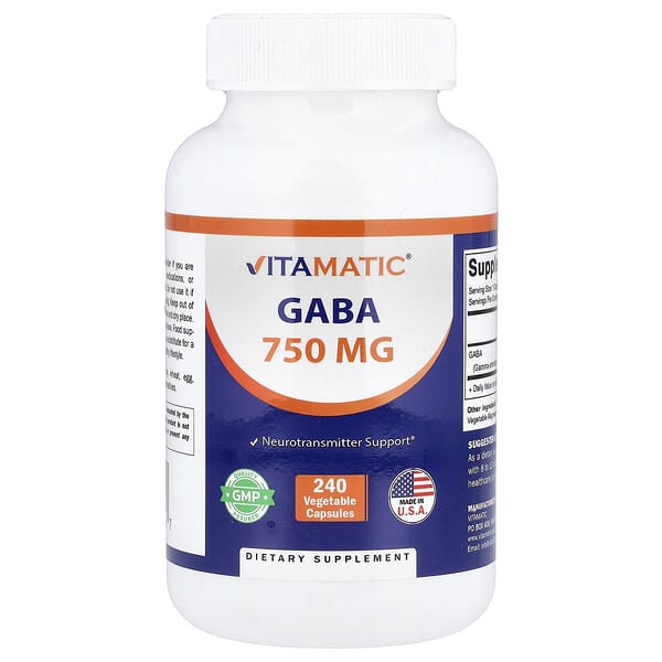 Gaba, 750 mg, 240 Vegetable Capsules
