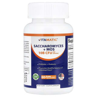 فيتاماتيك‏, Saccharomyces + MOS ، عدد 60 كبسولة من الهيبروميلوز DRcaps®