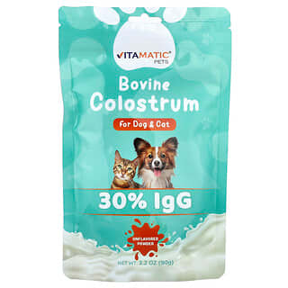 Vitamatic, Pets, Bovine Colostrum Powder, For Dogs & Cats, Unflavored, 3.2 oz (90 g)