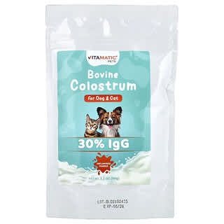 فيتاماتيك‏, مسحوق لبأ بقري ، للكلاب والقطط ، بدون نكهات ، 3.2 أونصة (90 جم) للحيوانات الأليفة