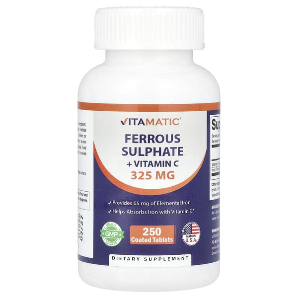 Vitamatic, 硫酸亞鐵 + 維生素 C，250 片包衣片