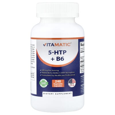 Vitamatic, 5-HTP + B6, 240 Vegetarian Capsules