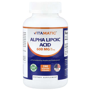 Vitamatic, Ácido alfa-lipoico, 240 cápsulas vegetales (300 mg por cápsula)