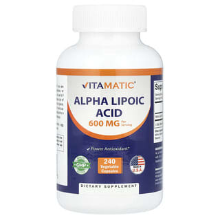 Vitamatic, Acide alpha-lipoïque, 600 mg, 240 capsules végétales (300 mg par capsule)