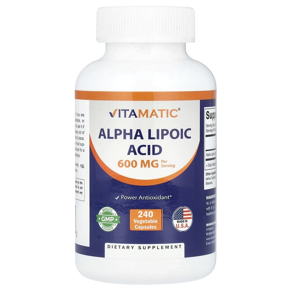 Vitamatic, α-硫辛酸，600 毫克，240 粒素食膠囊（每粒膠囊 300 毫克）