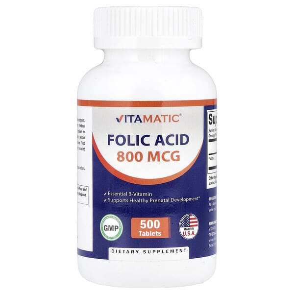 Folic Acid, 800 mcg, 500 Tablets