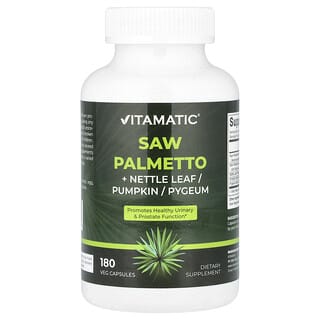 Vitamatic, Saw Palmetto + Isırgan Yaprağı/Balkabağı/Pygeum, 180 Bitkisel Kapsül