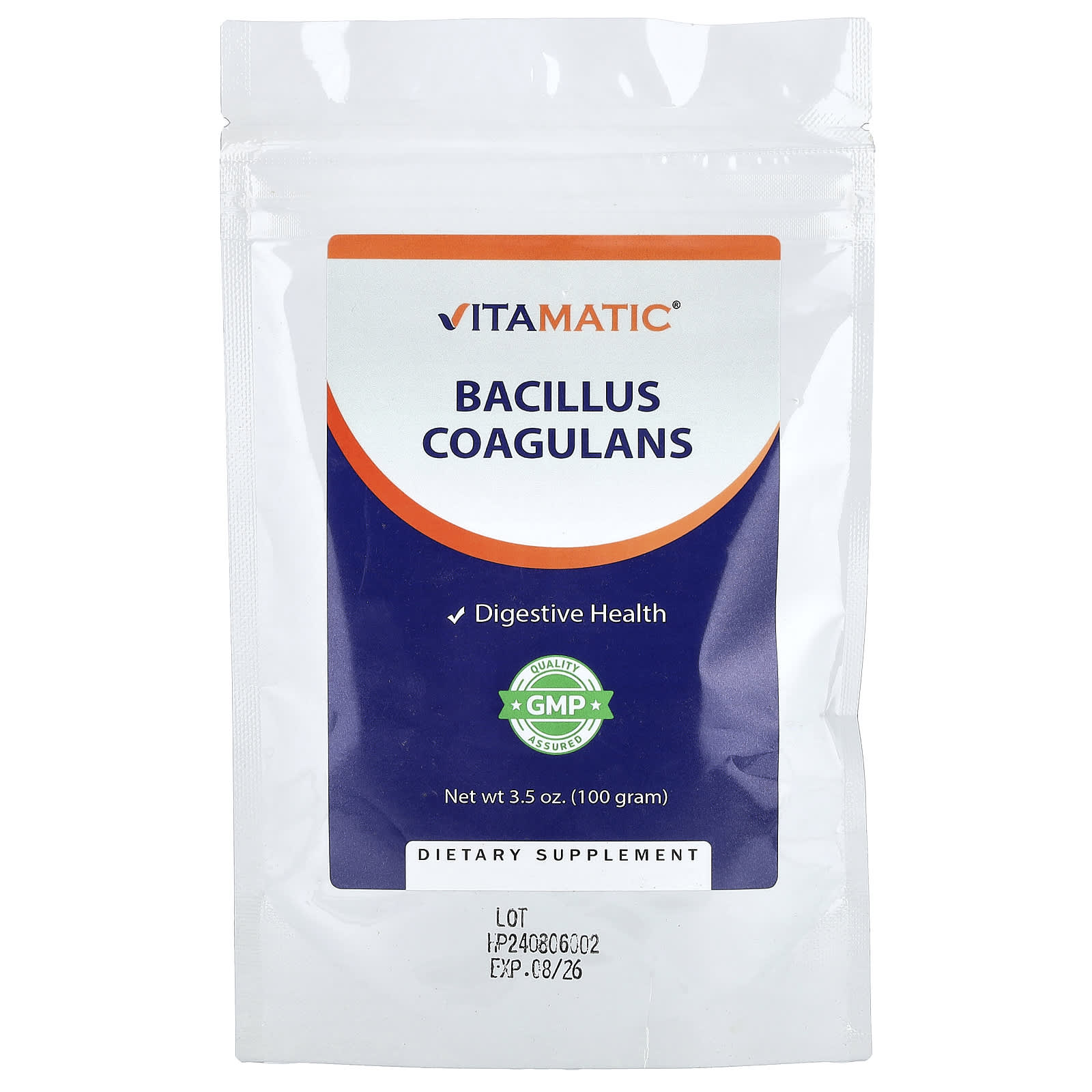 Vitamatic, бактерии бациллус коагуланс (Bacillus coagulans), 100 г (3,5 унции)