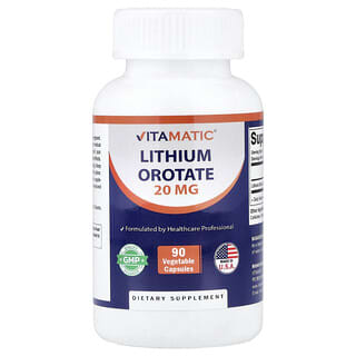 Vitamatic, Lithium Orotate, 20 mg, 90 Vegetable Capsules
