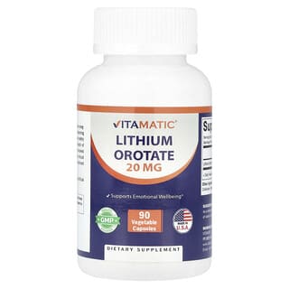 Vitamatic, Lithium Orotate, 20 mg, 90 Vegetable Capsules