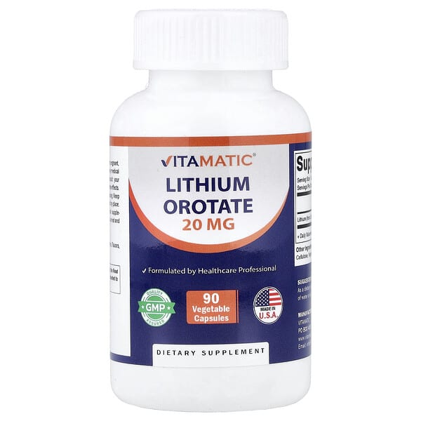 Lithium Orotate, 20 mg, 90 Vegetable Capsules