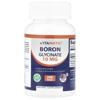 Vitamatic, Boron Glycinate, Borglycinat, 10 mg, 240 Tabletten