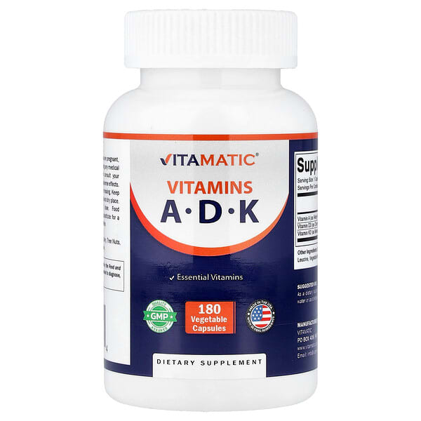 Vitamatic, Vitamíny A, D, K, 180 Rastlinné kapsuly