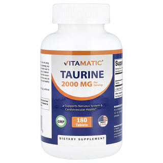 Vitamatic, Taurina, 180 comprimidos (1000 mg por comprimido)