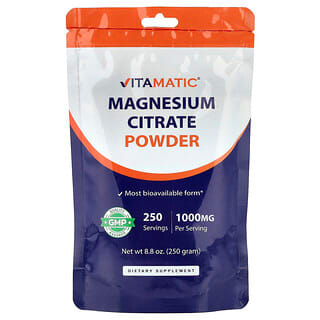 Vitamatic, Citrato de Magnésio em Pó, 250 g (8,8 oz)
