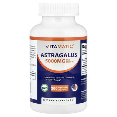 Vitamatic, Astragalus, 5000 mcg, 200 Capsules