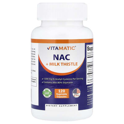 Vitamatic, NAC + Milk Thistle, 120 Vegetarian Capsules