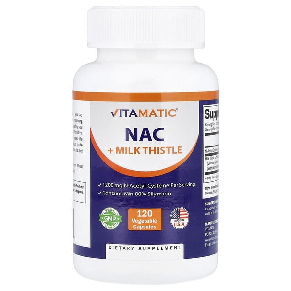 Vitamatic, NAC + 水飛薊，120 粒素食膠囊