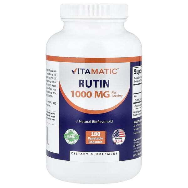 Rutin, 180 Vegetable Capsules (500 mg per Capsule)