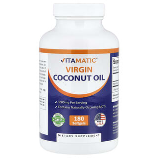 Vitamatic, Virgin Coconut Oil, 180 Softgels (1,000 mg per Softgel)