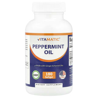 Vitamatic, Peppermint Oil, Pfefferminzöl, 180 Weichkapseln