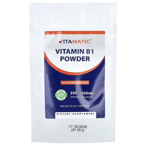Vitamatic, 維生素 B1 粉，原味，3.5 盎司（100 克）