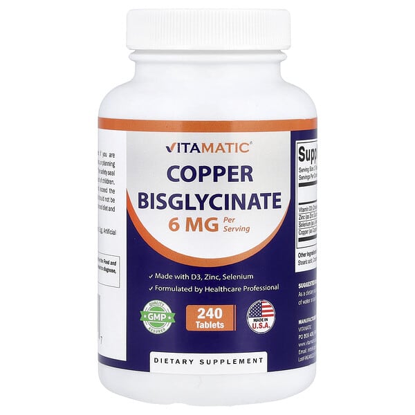 Copper Bisglycinate, 240 Tablets