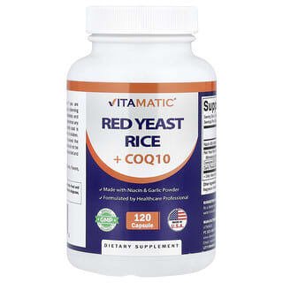 Vitamatic, красный ферментированный рис с коэнзимом Q10, 120 капсул