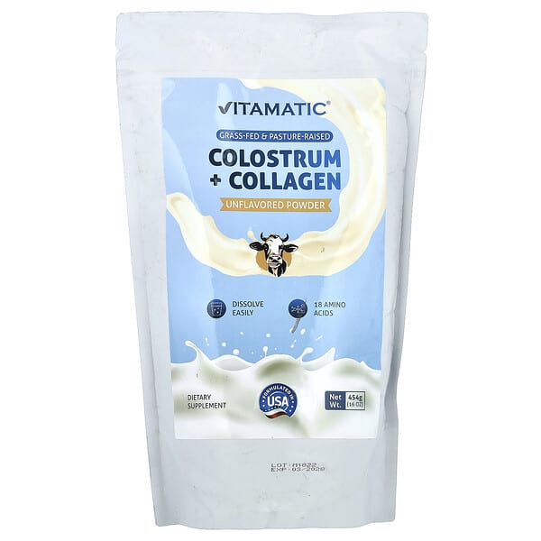 Colostrum + Collagen Powder, Unflavored, 16 oz (454 g)