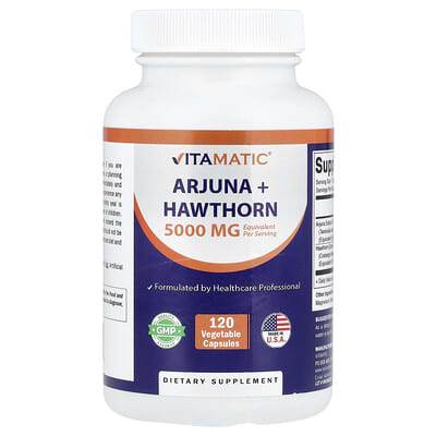 Vitamatic, Terminalia Arjuna + Hawthorn, 120 Vegetarian Capsules