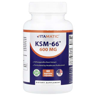 Vitamatic, KSM-66®, 600 мг, 60 растительных капсул