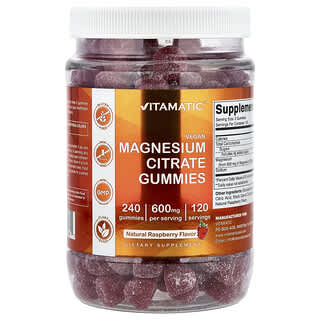Vitamatic, Magnesium Citrate Gummies, Raspberry, 240 Gummies (300 mg per Gummy)
