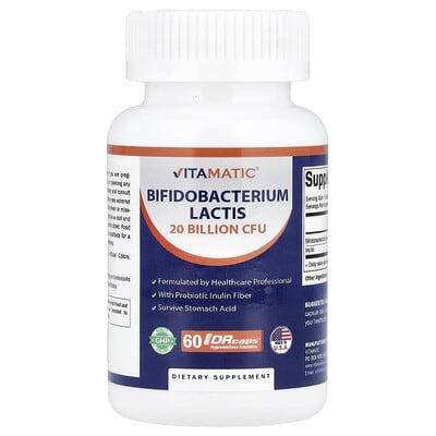 Vitamatic, Bifidobacterium lactis, 60 DRcaps® Hydroxypropyl Methylcellulose Capsules