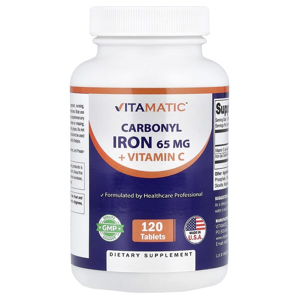 Carbonyl Iron + Vitamin C, 120 Tablets