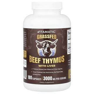 Vitamatic, グラスフェッド（牧草飼育）ビーフタチジャコウソウレバー入り、180粒