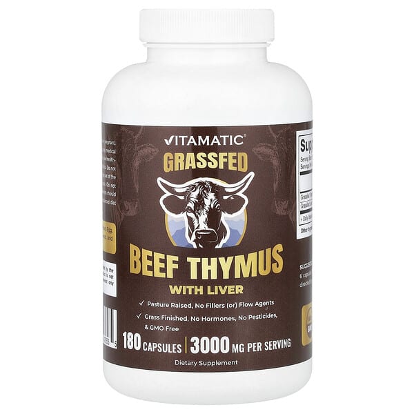 Vitamatic, 목초 사육 소 타임러스, 간 함유, 캡슐 180정