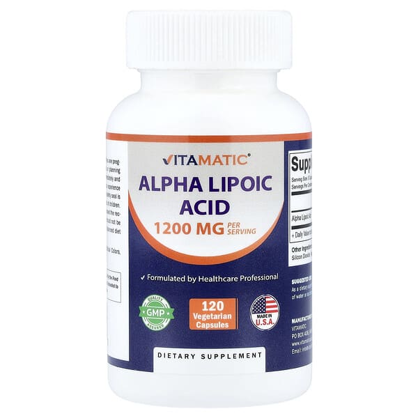 Vitamatic, Alpha Lipoic Acid, 120 Vegetarian Capsules (600 mg per Capsule) — product photo 1