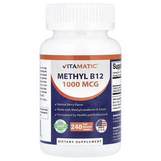 Vitamatic, метил B12, натуральные ягоды, 240 быстрорастворимых таблеток
