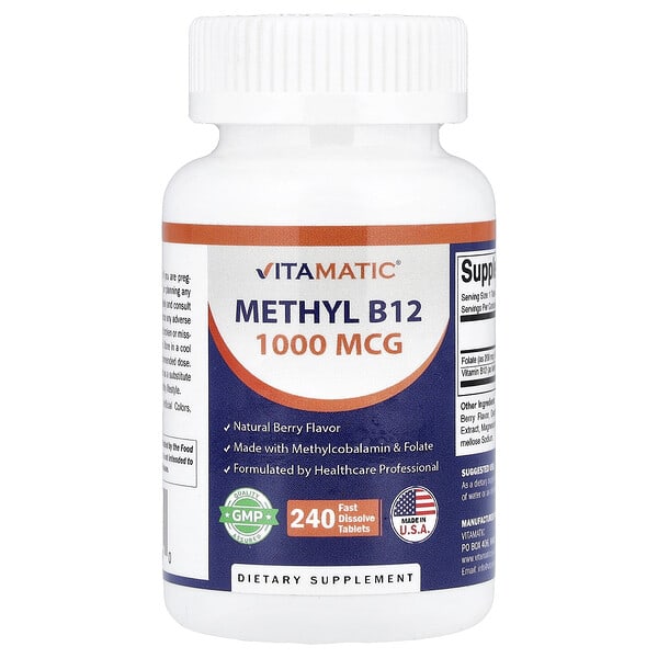 Vitamatic Methyl B12, Natural Berry, 240 Fast Dissolve Tablets