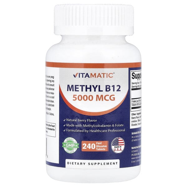 Vitamatic Methyl B12, Natural Berry, 240 Fast Dissolve Tablets