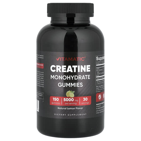 Vitamatic, 크레아틴 일수화물 구미젤리, 레몬, 구미젤리 150개(구미젤리 1개당 1,000mg)