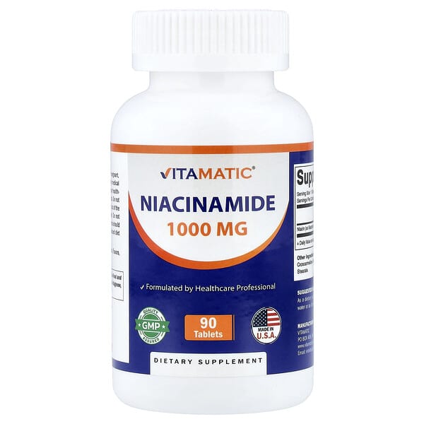 Vitamatic, Niacinamide, 1,000 mg, 90 Tablets — product photo 1