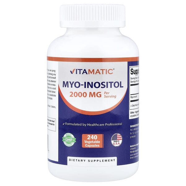 Vitamatic, Myo-Inositol, 240 Vegetable Capsules (500 mg per Capsule) — product photo 1