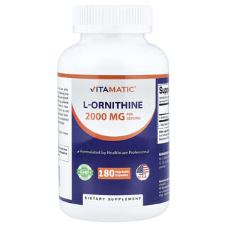 Vitamatic, L-Ornithine, 180 Vegetable Capsules (666 mg per Capsule)