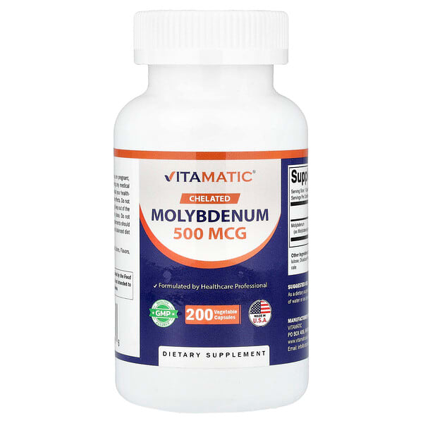 Vitamatic, Chelatiertes Molybdän, 500 mcg, 200 pflanzliche Kapseln