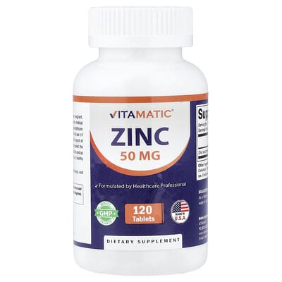 Vitamatic, Zinc Tablets, 50 mg, 120 Tablets